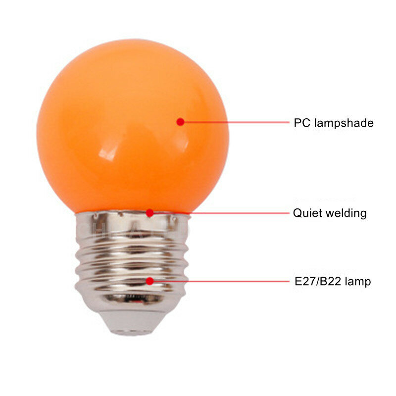 Minibombilla led RGB E27 B22 100 v, luz pequeña colorida impermeable, 5W, 7W, decoración, iluminación de lámpara de punto de ahorro de energía, 10-220 Uds.