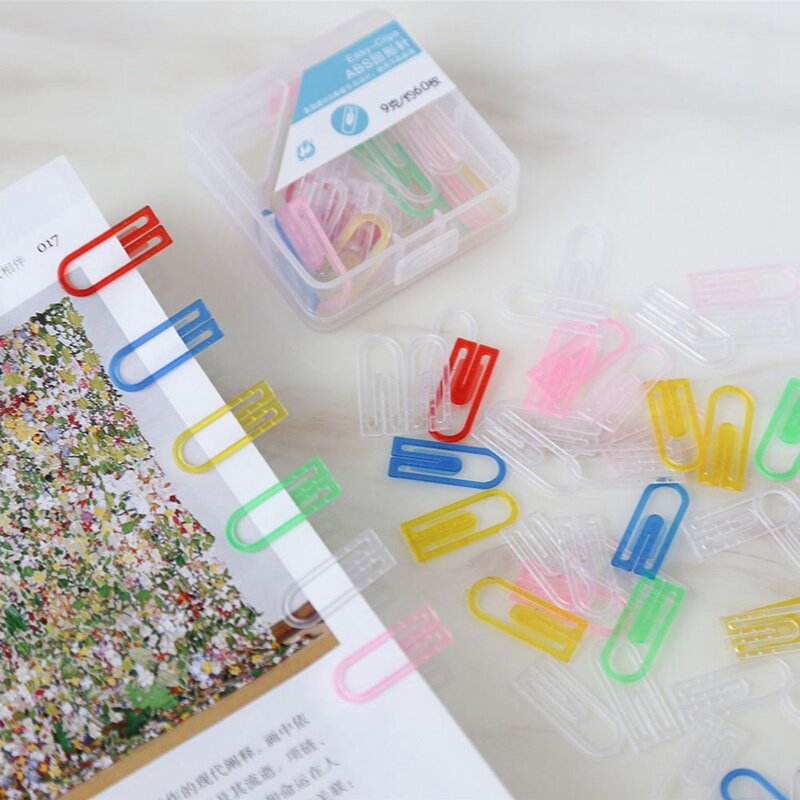 For 60pcs / Set Of  Colorful Paper Clips Paper Clips Notes Clips Children'S Student Stationery School Office Supplies