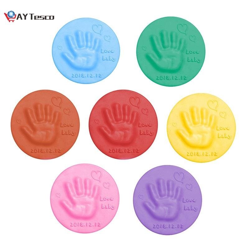 ANYUAN2020 Baby Care Air Drying Soft Clay Baby Handprint Footprint Imprint Kit Casting Parent-child Hand Inkpad Fingerprint