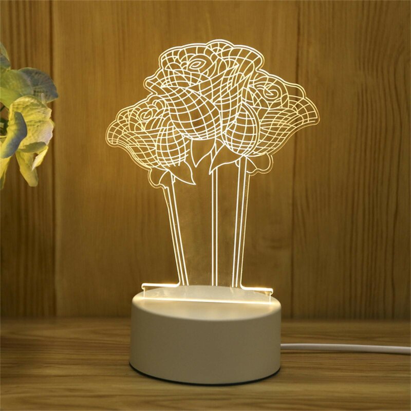 1pcs Usb Acrylic 3d Night Light Lamp Home Outdoor Landscape Decoration Gifts For Home Decorative Light ChargeTable Lamp Tools55#