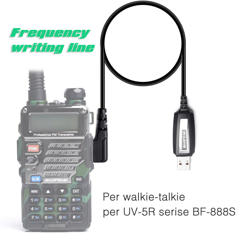 Oppxun cabo de programação usb e software, kit de acessórios para lançamento de walkie talkie baofeng
