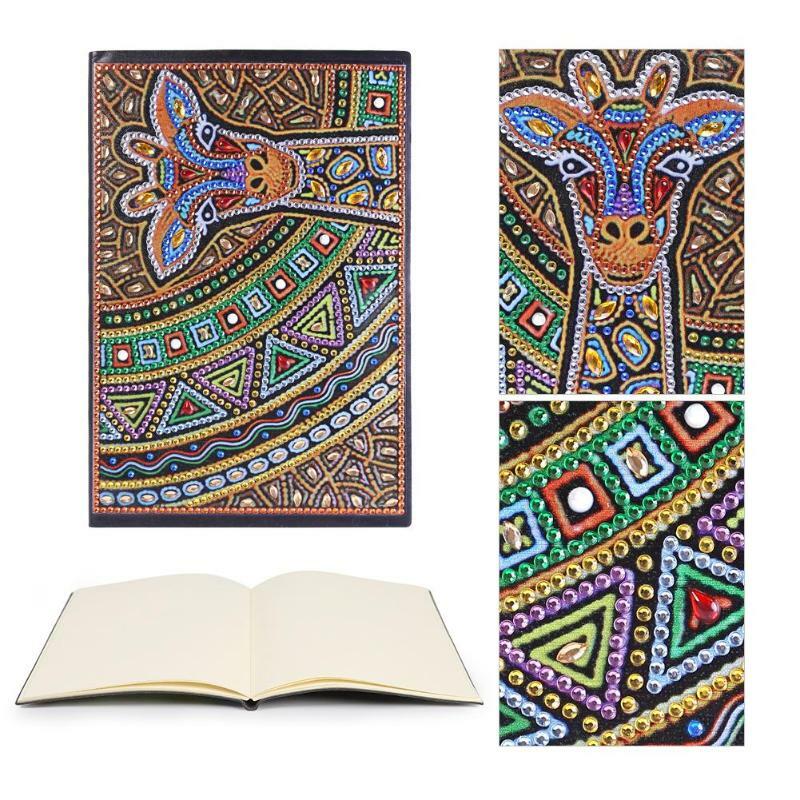 Diamond Painting Notebook DIY Vintage Animal Pattern Special Shaped Diamond 50 Pages A5 Sketchbook Cross Stitch Crafts Present