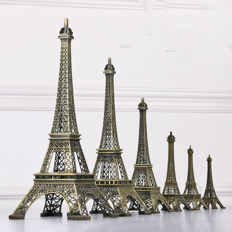 Figura de la Torre Eiffel de París, estatua de Artesanía de Metal, modelo Vintage en miniatura, decoración de antigüedades bronce, recuerdos de viaje, 5cm-48cm
