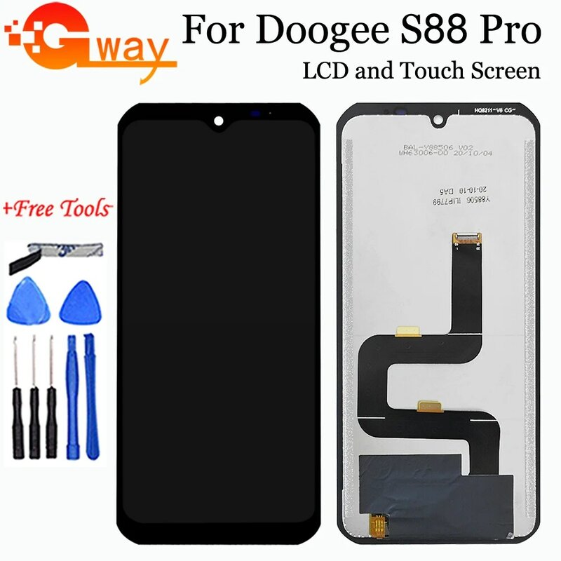 شاشة عرض LCD احترافية 6.3 بوصة لـ Doogee S88 تجميع رقمي لشاشة الهاتف Doogee S88Pro قطع غيار + أدوات
