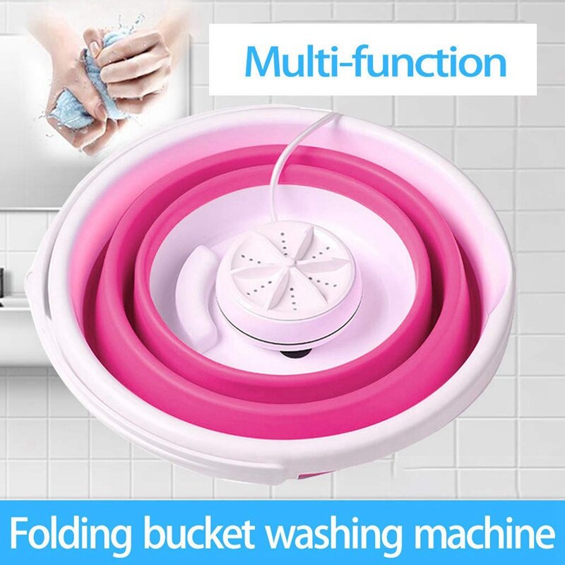 Folding Laundry Tub Basin Portable USB Mini Washing Machine, Automatic Clothes Washing Bucket for Home Travel 5V