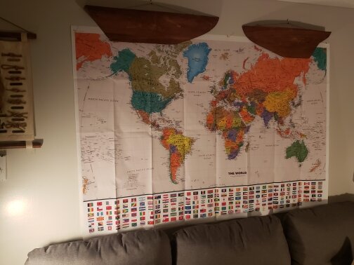 Карта мира политическая, 50*70 см, нетканый холст, женский подарок для путешествий, школьные принадлежности, украшение для офиса и дома