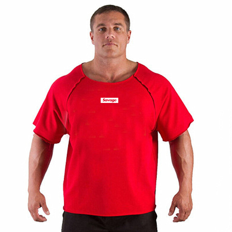 Preto ginásio camiseta esporte de corrida dos homens camiseta de algodão manga curta topos verão masculino treinamento de fitness crossfit marca roupas