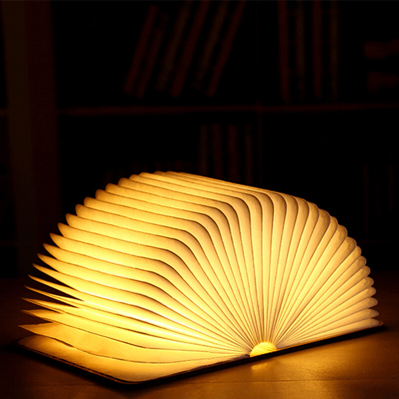 2019 Original LED Book Lamp Portable USB Rechargeable LED Magnetic Foldable Wooden Desk Lamp Night Light for Home Decor