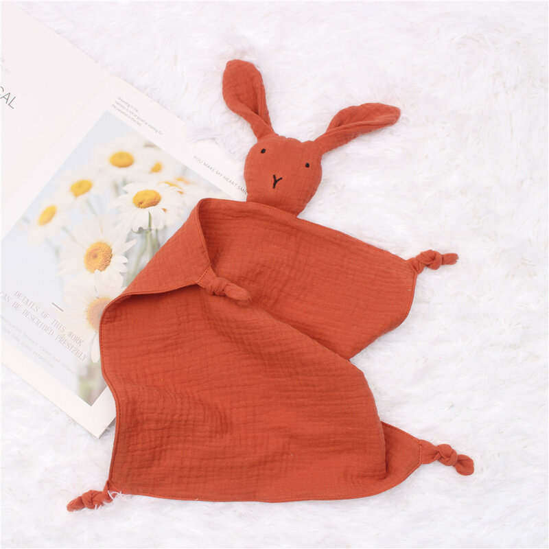 AY TescoNewborn الطفل النوم الدمى لعب الاطفال الأرنب تهدئة استرضاء منشفة مريلة لينة القطن المعزي الصغير