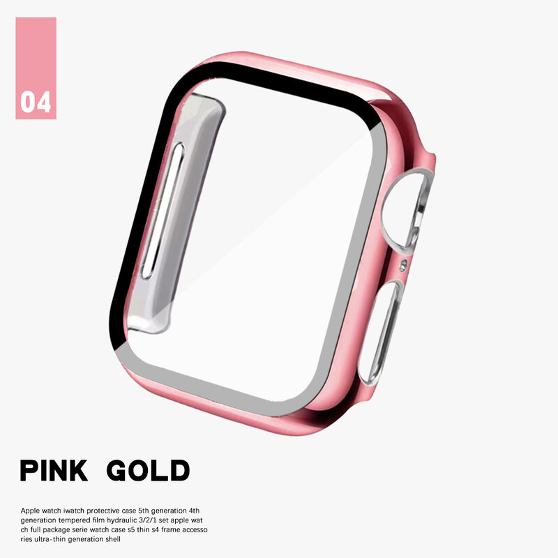 Casing Keras untuk Apple Watch Seri 6 SE 5 4 3 2 1 untuk Iwatch Bumper dengan Aksesoris Film Pelindung Kaca