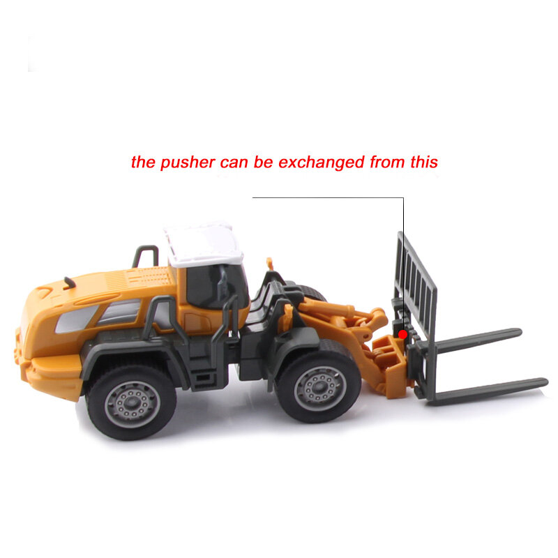 วิศวกรรมแผนที่ Roller Bulldozer รุ่นรถยกรถบรรทุก Loader 1:55ของเล่นของขวัญโลหะผสมหัวเปลี่ยนสำหรับเด็ก1ชุด