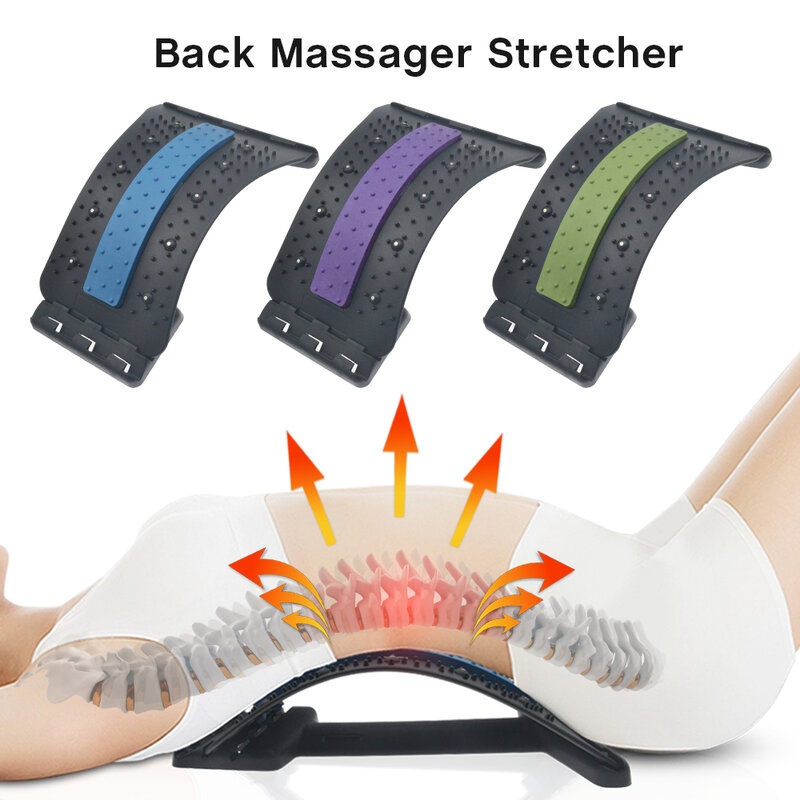 Masajeador de espalda de terapia magnética, herramientas de estiramiento de cuello, almohada Cervical, Corrector de soporte de columna Lumbar, alivio del dolor