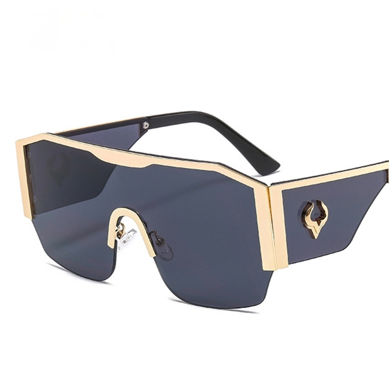 Óculos de sol de armação grande, unissex, para homens e mulheres, lente de peça única, uv400