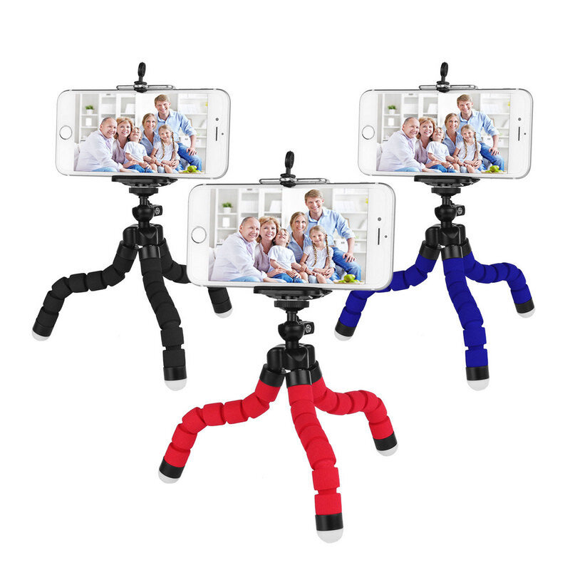 2020 New Portable Mini Flexible Sponge Octopus Tripod for SamsungXiaomi Huawei Iphone Mobile Phone Camera Clip Smartphone Tripod