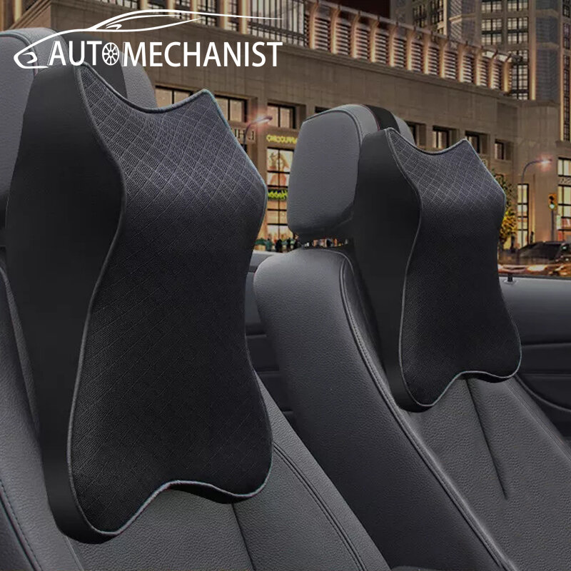 Almohada de cuello para coche para reposacabezas de asiento de coche cuello soporte Auto reposacabezas almohadas de viaje apoyo para Auto 3D de espuma de memoria