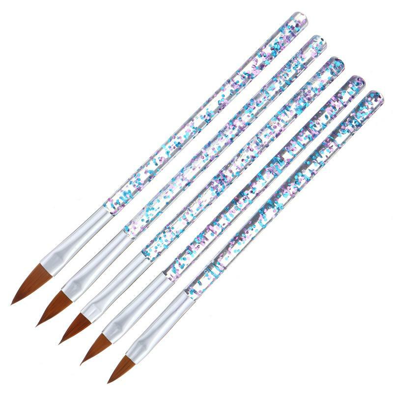 5pcs Nail Crystal Pen Nail Polish Brush Tool Acrylic UV Gel Engraving Nail Brushes Nail Tools Nail Art & Tools Beauty & Health