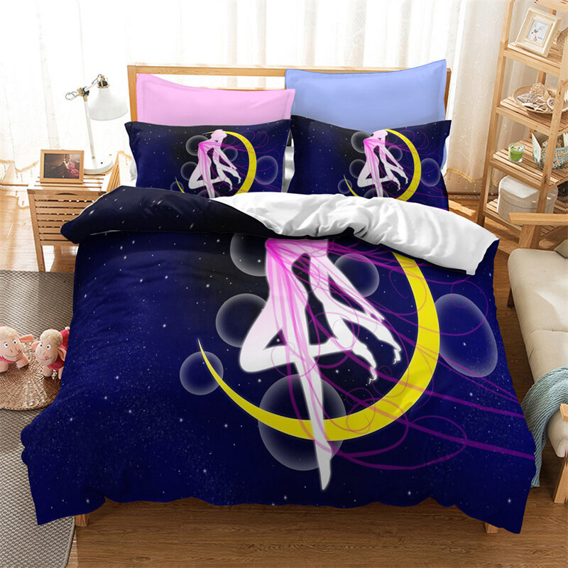 Set di biancheria da letto in cartone animato stampato in 3D copripiumino Super morbido biancheria da letto matrimoniale King Size senza lenzuolo