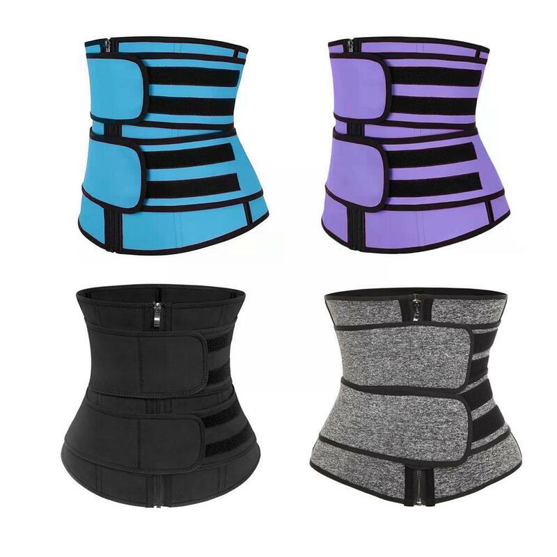 Nouvelle mode vêtement de sport à fermeture éclair et Double ceinture pour femmes, ventre en sueur, joint d'étanchéité, J6a7