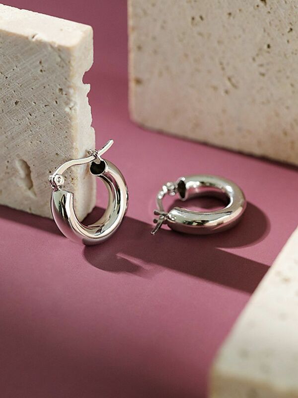 S'STEEL – boucles d'oreilles en argent Sterling 925 pour femmes, accessoires bijoux en or, formes géométriques simples