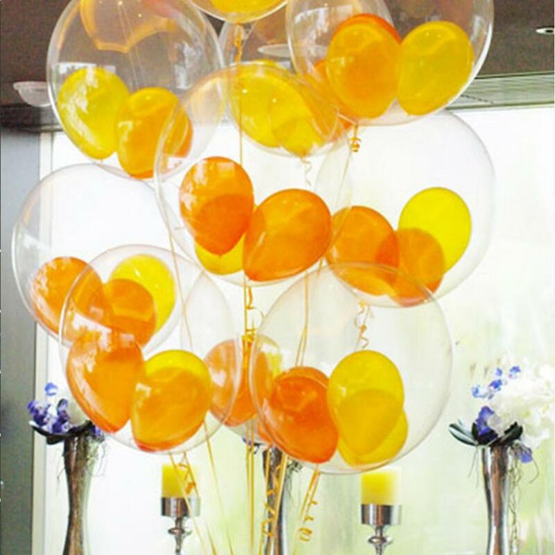 Conjunto de balões de látex transparente, 9 peças, 20 polegadas, bobo, decoração de casamento, festa de aniversário, layout
