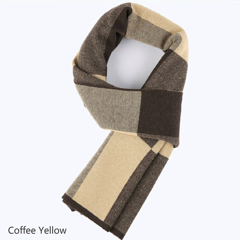 Шерстяной зимний клетчатый шарф, нагрудник для мужчин, драгоценный подарок бойфренда, деловой шарф, толстые теплые шарфы, изготовленные на ...
