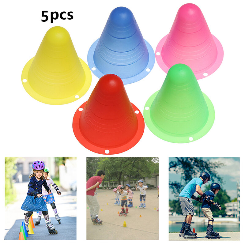 5Pcs/Set Skate Marker Cones Roller Football Basketball Roller Skateboard Training Equipment Marking Cup Plastic Sport Marker