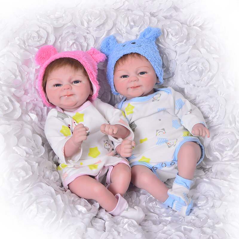 NPKDOLL Lifelike 17 Inch Baby Doll reborn toys 42cm Silicone Reborn Babies Doll Girl Boy Twin Toddler Birthday Gift Bedtime play