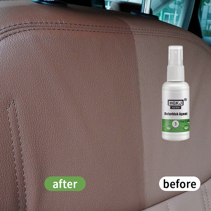 HGKJ 3ชิ้นส่วนภายใน Liquid หนัง Краска Для Кожи แห้งทำความสะอาดพลาสติก Restorer Retreading โฟมทำความสะอาดรถอุปกรณ์เส...