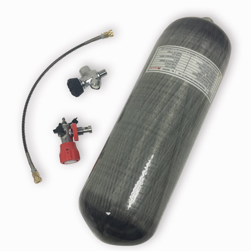 Acecare tanque de mergulho 3l/6.8l/9l 4500psi pcp paintball hpa cilindro fibra carbono para mergulho pcp rifle conjunto completo mfr 2021