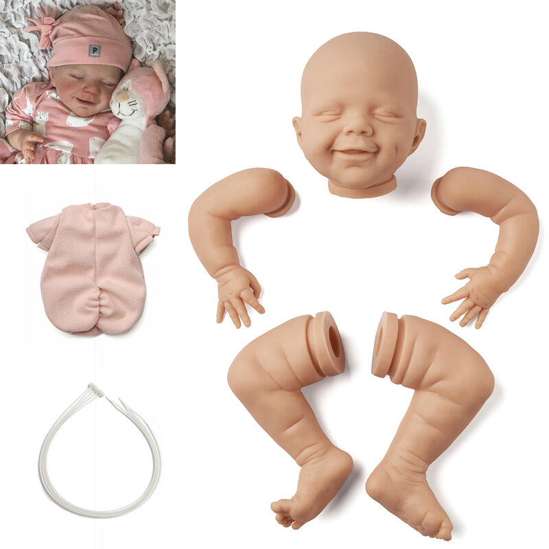 Rbg Reborn Kit Reborn Baby Vinyl Kit 20 Inches April Unpainted Onvoltooide Pop Onderdelen Diy Blank Reborn Vinyl Doll Kit