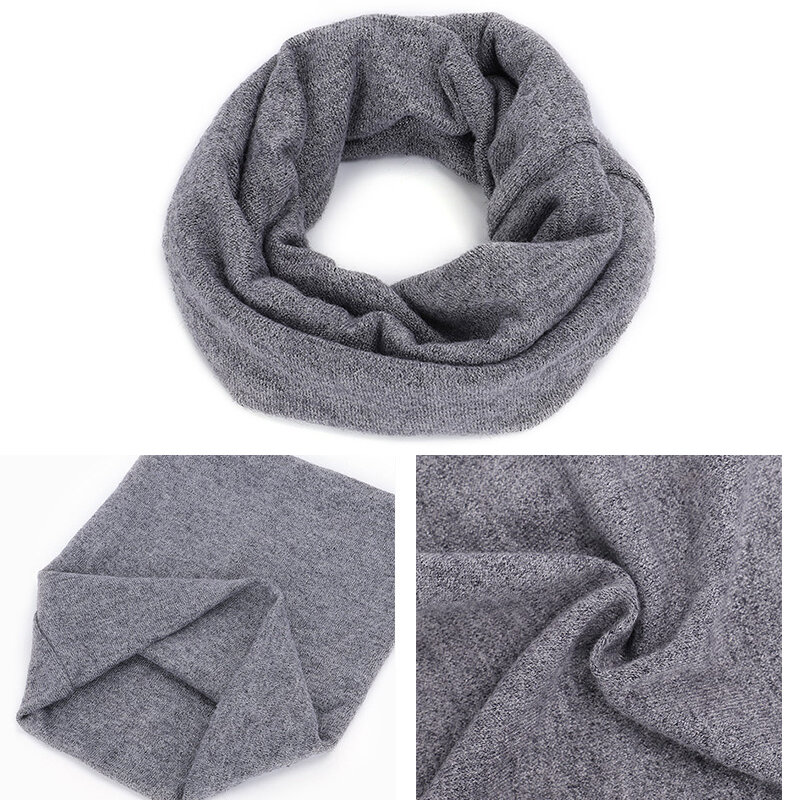 Winter Unisex Warm Knitted Ring Scarf Snood Scarves Lady Warm Wool Scarves Warmers Cotton Snood Neck Ring Winter Scarf