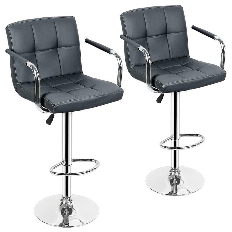 2 개/대 조정 가능한 패션 회전 바 의자 합성 회전 바 의자 홈 오피스 hwc에 대 한 발판과 높은 의자를 리프팅