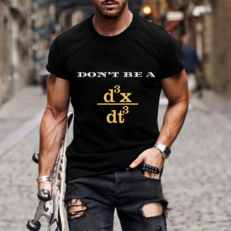 T-shirt col rond pour hommes, Cool, drôle, ne soyez pas un D3xdt3, impression de géométrie mathématique, lumineux