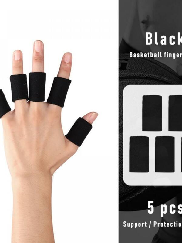 Protector de dedos de baloncesto de nailon con cinco paquetes de protección para nudillos, absorbente del sudor y transpirable