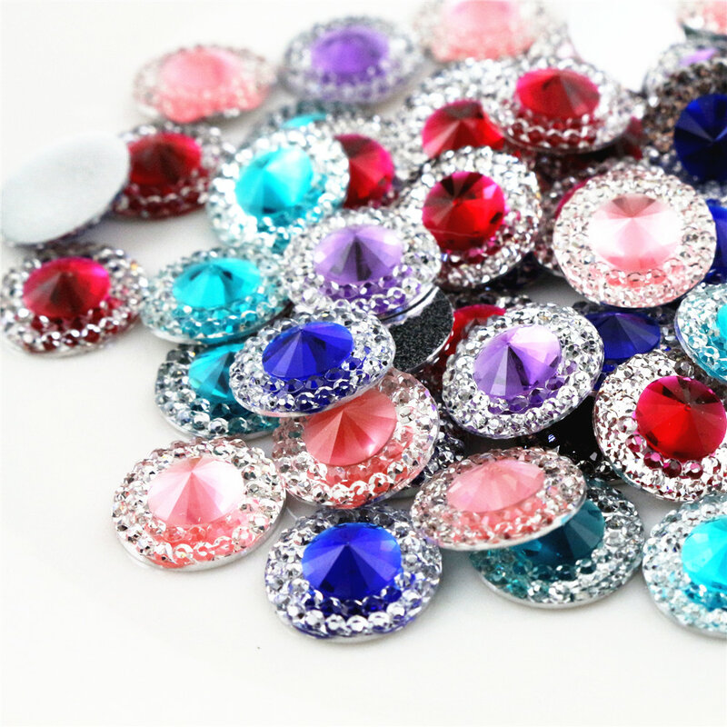 Nova moda 40 pçs 10mm 12mm cor misturada plana volta resina cabochons cameo espaçadores feitos à mão para diy jóias que fazem suprimentos
