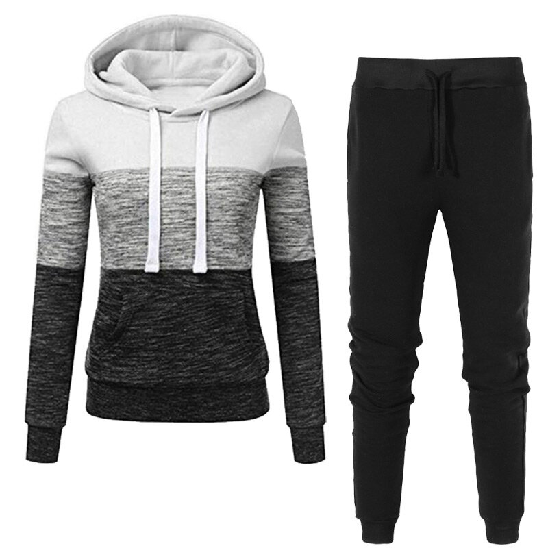 Winter Lässige Frauen 2 Stück Set Hoodies + Hosen Sportwear frauen Sport Anzug Mit Kapuze Sweatshirt Set Weibliche Kleidung