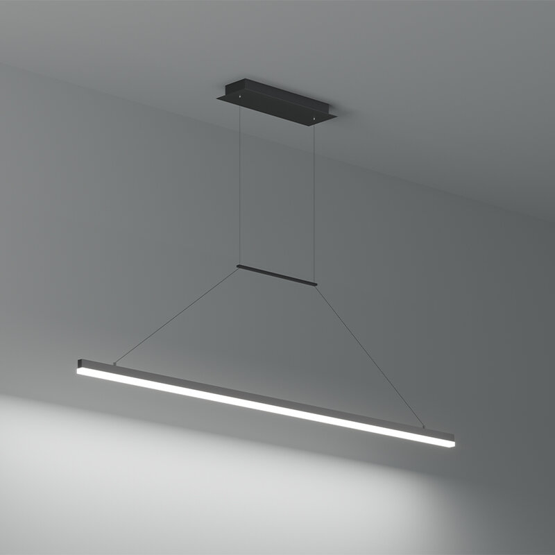 Lámpara colgante de techo lineal para comedor, dormitorio, cocina, Isla, salón, oficina, luces LED largas modernas