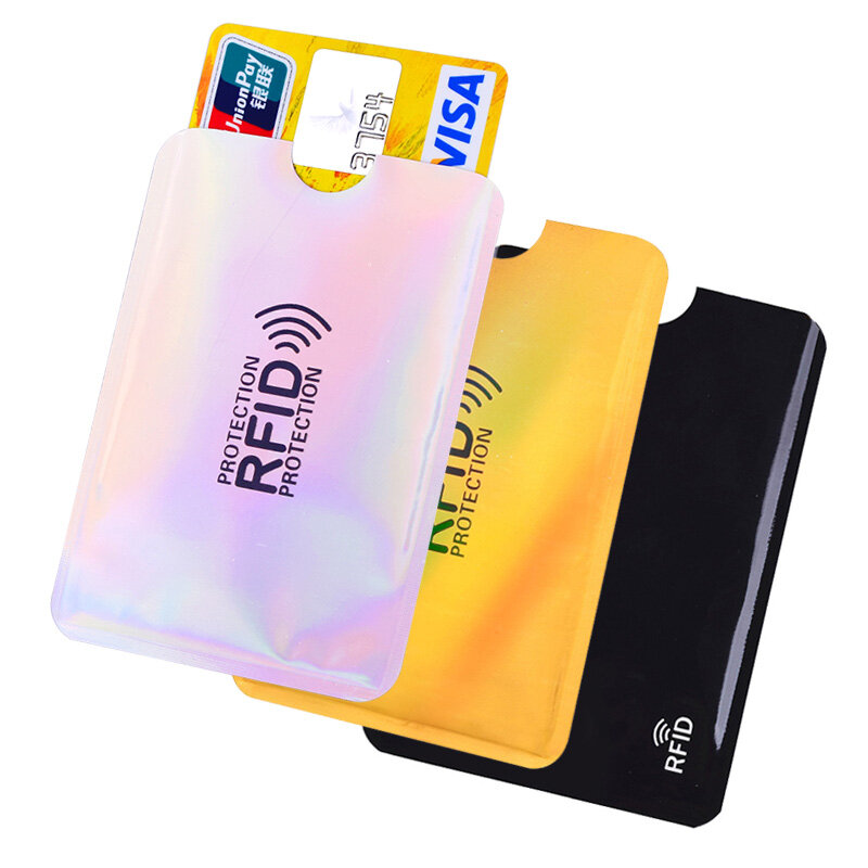 Funda de aluminio para tarjetas de crédito, protector de bolsillo para tarjetas de crédito, Delgado, Anti-escaneo, RFID, 5 uds.