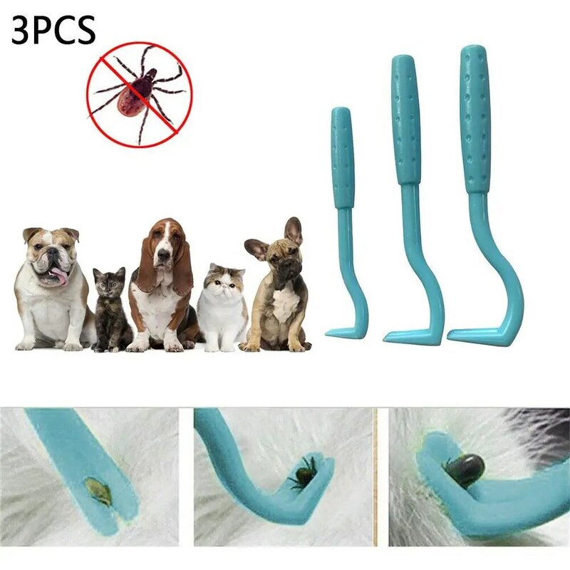 3 pçs ferramenta removedor de pulgas pet arranhar gancho removedor pet gato cão grooming suprimentos tick picker ferramenta remoção de pulgas pet pente
