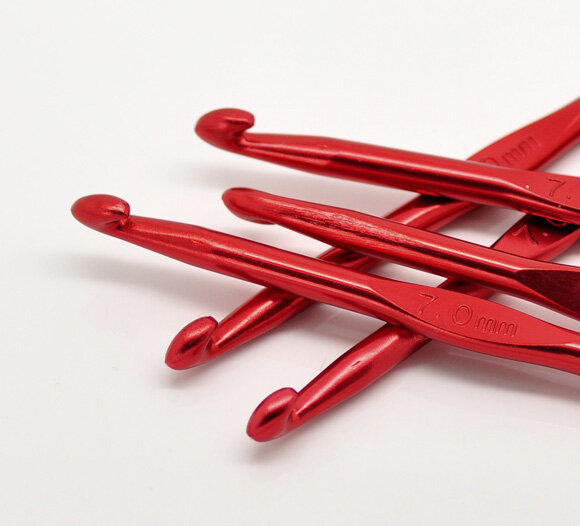7 мм Алюминиевые крючки для вязания в случайном цвете 15 см (5 7/8 дюйма) в длину, 5 шт.