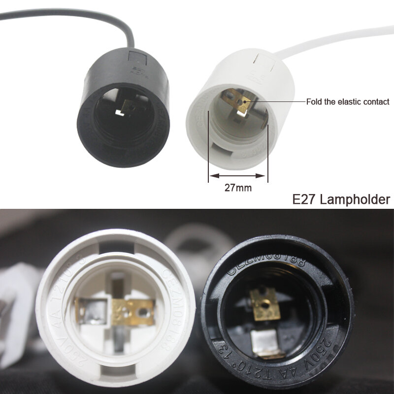 Base de lámpara colgante E27 E26, accesorio de luz LED colgante de la UE, adaptador de cable de bombilla con interruptor de encendido/apagado, soporte de Base de lámpara