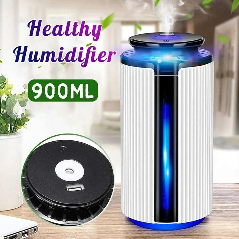 900 Ml Home Air Aromaterapi Humidifier Ultrasonic USB Aroma Diffuser Minyak Esensial 7 Warna LED Lampu Malam Pembuat Kabut Pembersih