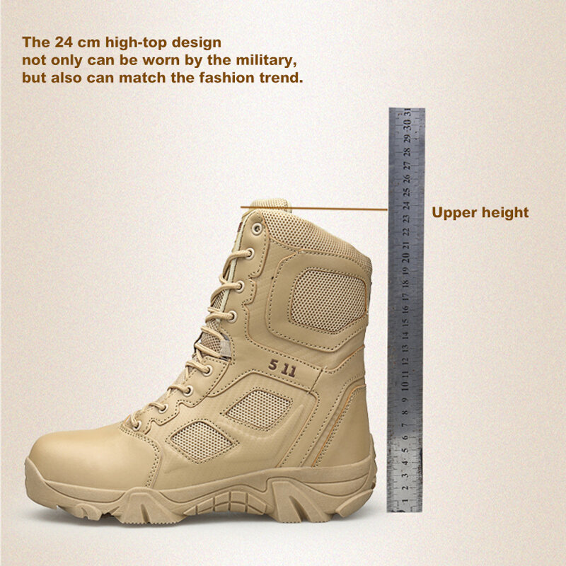 New Men's Military Boots High Top Outdoor Hiking Shoes Men Anti-collision Quality Army Tactical Boots