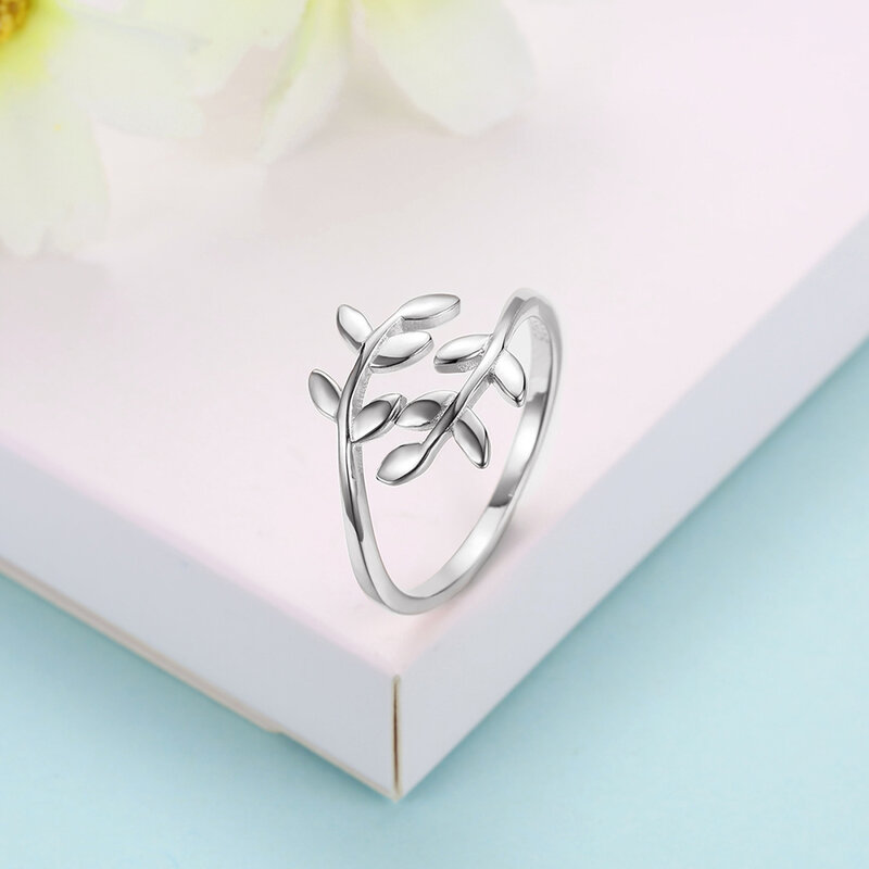 ZEMIOR pierścionki damskie 925 srebro minimalistyczne gałęzie otwarte regulowany pierścionek elegancka biżuteria damska prezent New Arrival