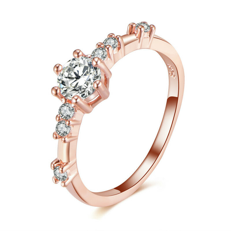 หมั้นแหวนสแตนเลสสำหรับผู้หญิงRose Gold 2019อินเทรนด์สีขาว4/5/6/7/8/9/10/11ผู้หญิงแหวน