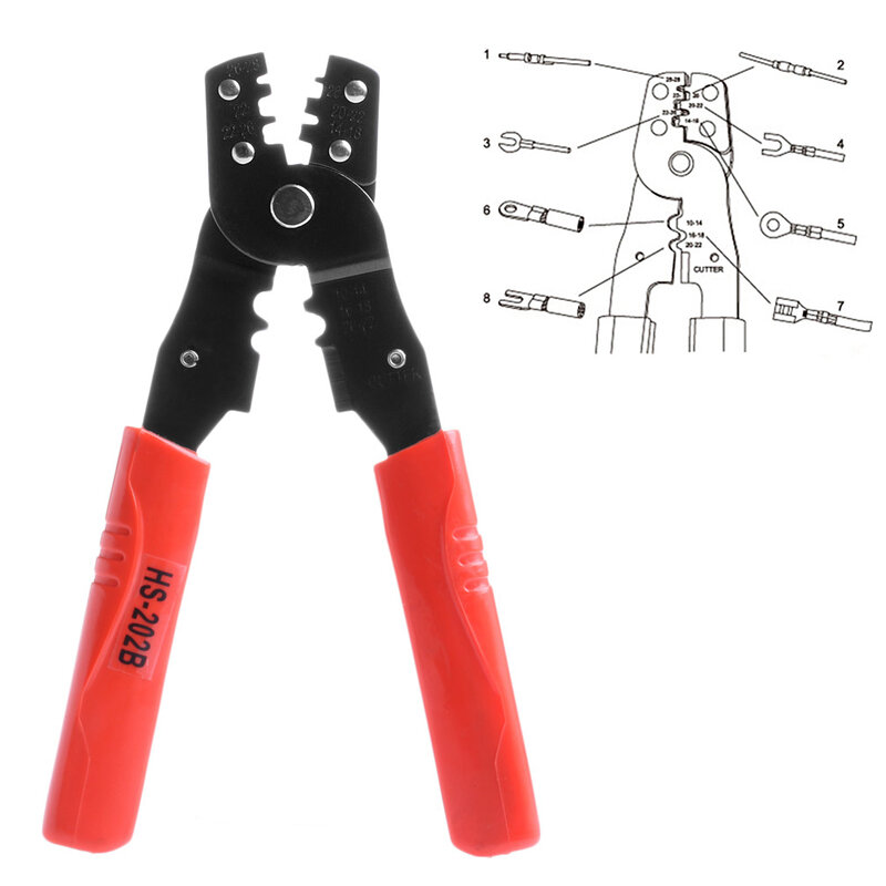 Multi Functional Mini Crimping Pliers Terminals Wires Crimpper Tool HS-202B