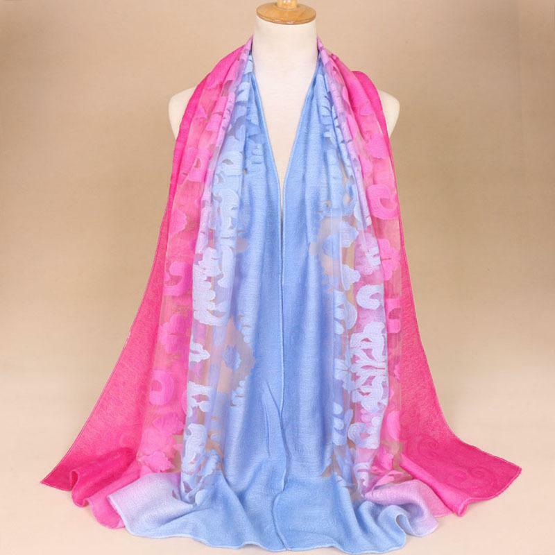 Borduur Viscose Shawl Sjaal Stola Bandana Moslim Hijab Hoge Kwaliteit Head Wrap Plain 180cm * 90cm