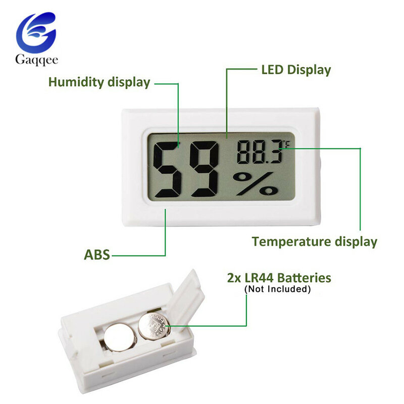 ميزان حرارة رقمي صغير ، مقياس رطوبة ، مستشعر درجة حرارة ورطوبة ، شاشة LCD ، للاستخدام الداخلي