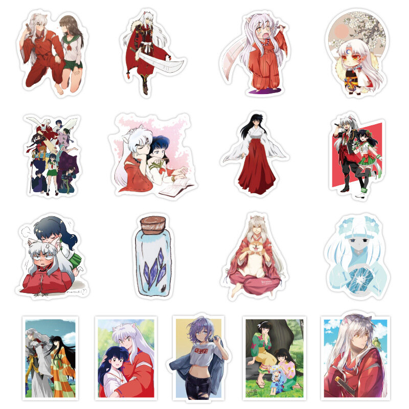 50 Stks/set Cartoon Anime Inuyasha Sticker Waterdichte Koffer Diy Laptop Gitaar Skateboard Speelgoed Mooie Sticker