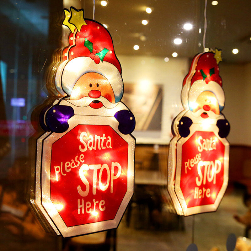 クリスマスライトサンタクロース吸引カップ窓ライトクリスマスの装飾雰囲気シーン装飾お祝い装飾ライト